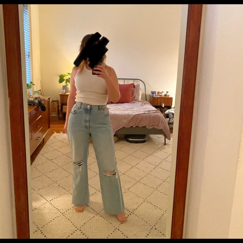Zara Wide Leg Hi Rise Jeans